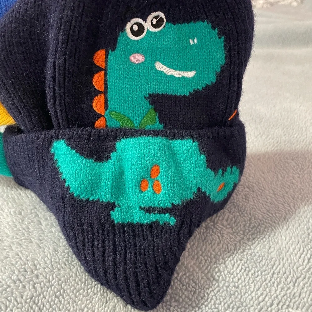 Kids Dinosaur Knit Beanie Hat